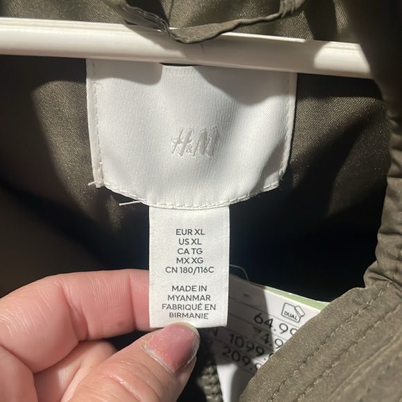 NWT H&M Puffer Winter Jacket XL Dark Olive Green - Picture 4 of 9